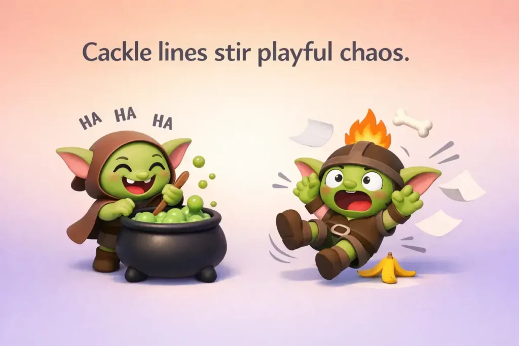 Mischievous goblin antics and jokes