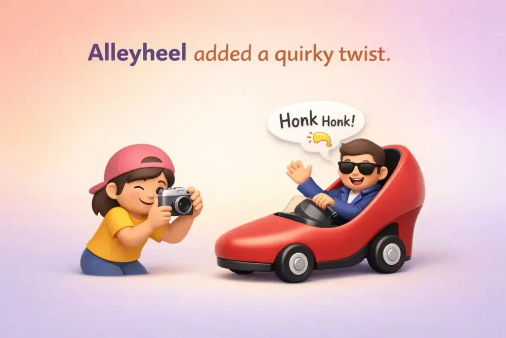 Quick laughs with shoe car humor