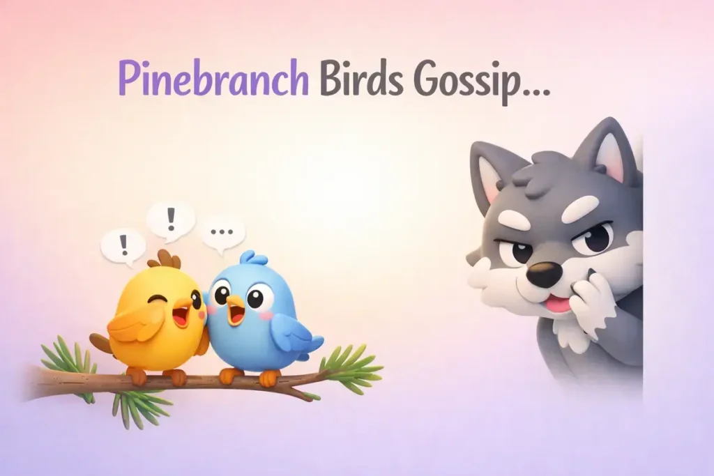 Playful forest wolf humor