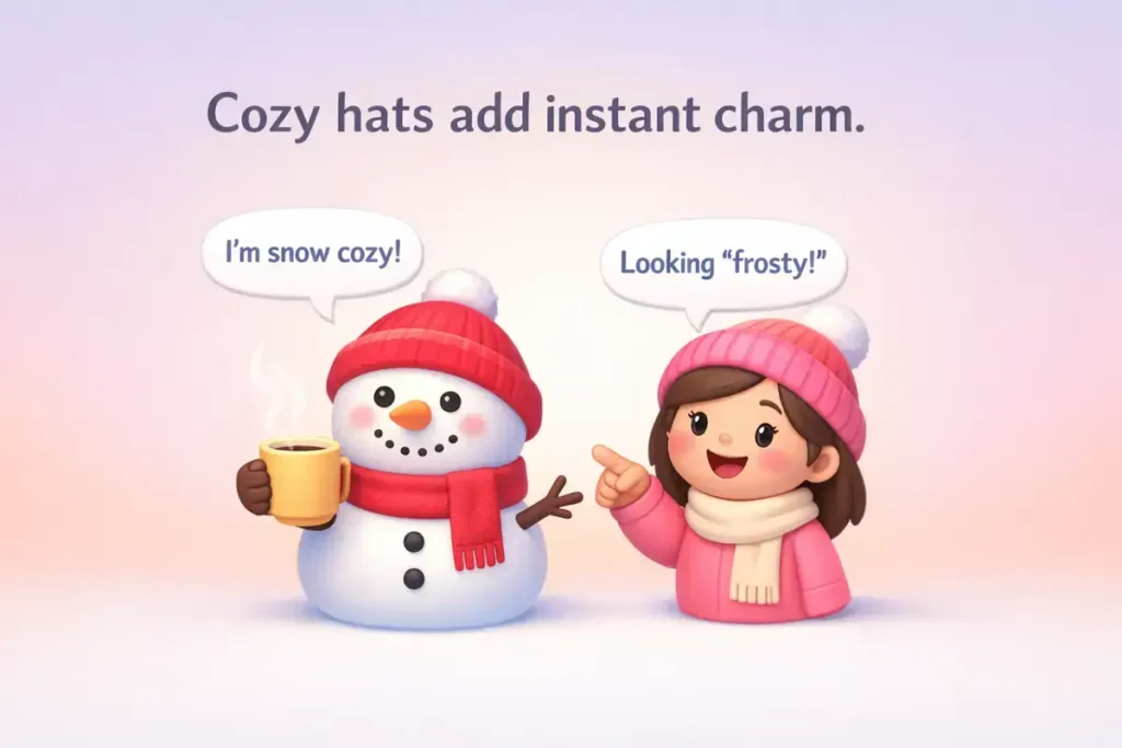 Social media ready snowman captions