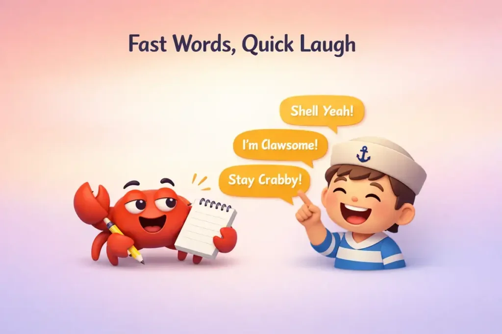 Short crab wordplay for quick laughs