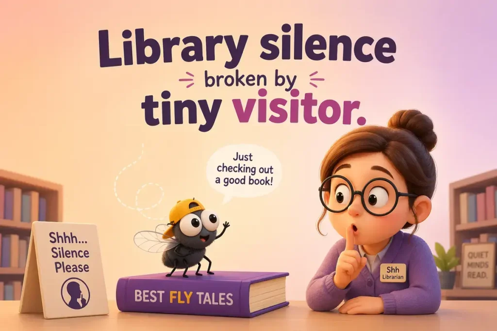 Library Reading Fly Humor Quiet Moments