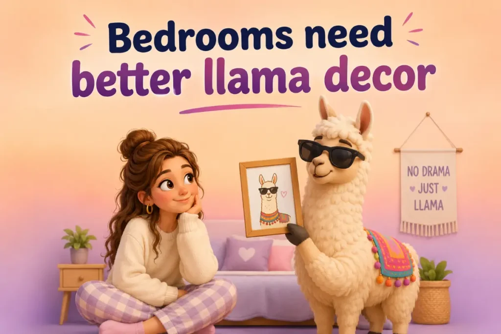 Funny Llama Family And Home