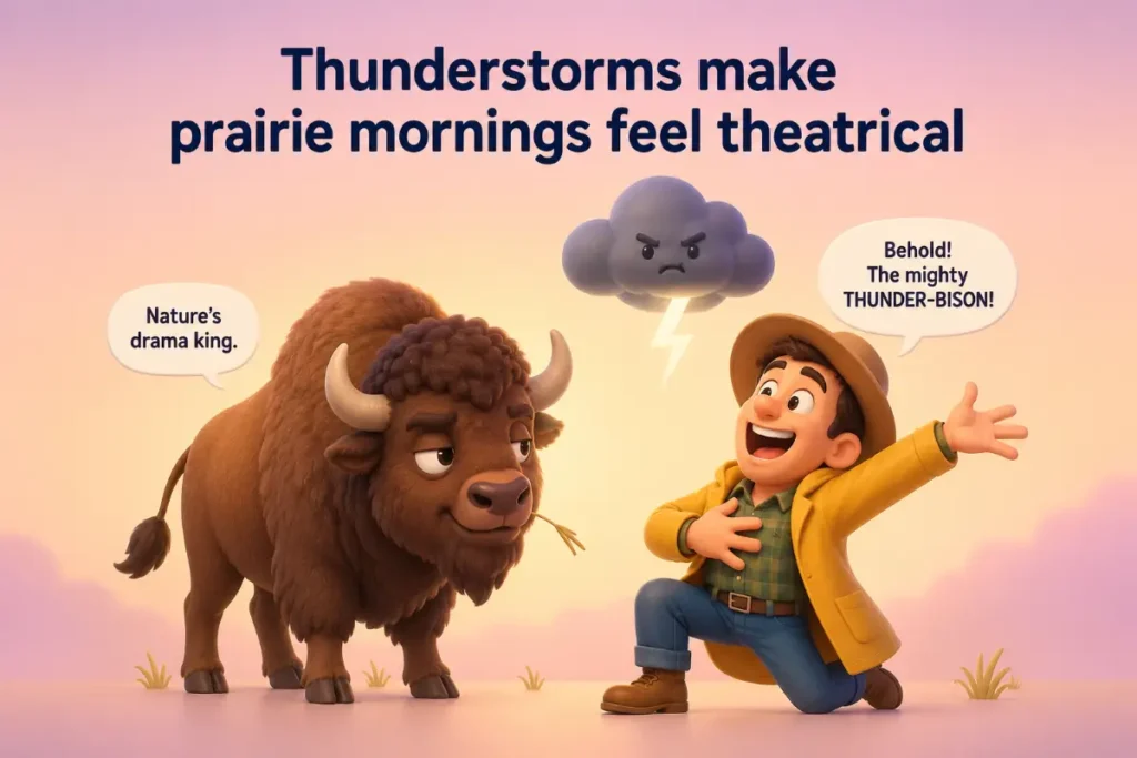 Bison And Weather Humor